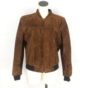 Raphael Vintage Women's EU 42 (US L) Brown Leather Jacket Full Zip Long Sleeve